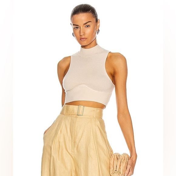 Simkhai Harlee Crop Top in Ecru Size M - Picture 1 of 7